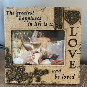 Decorative Love Photo Frame with Gold Accents